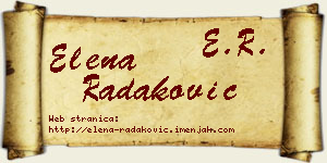 Elena Radaković vizit kartica